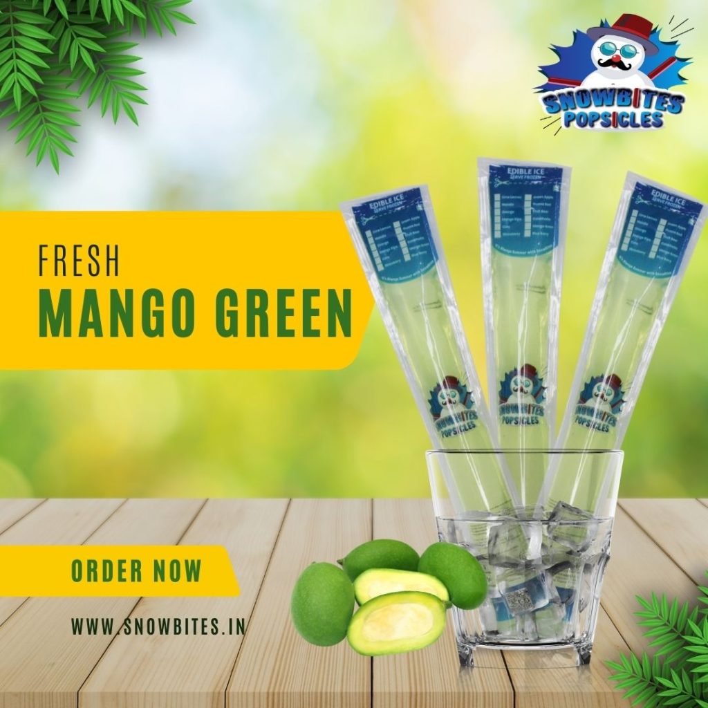 ice popsicle sticks - mango green